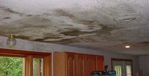 Mold Damage Ceiling From Huge Upstairs Bathroom Flood