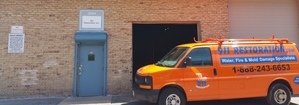 Water and Mold Damage Restoration Vehicle Outside Headquarters